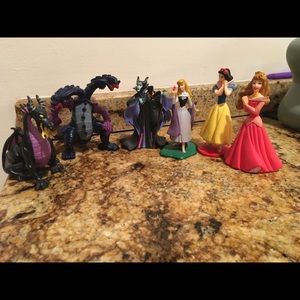 Disney character’s and princess figurines.